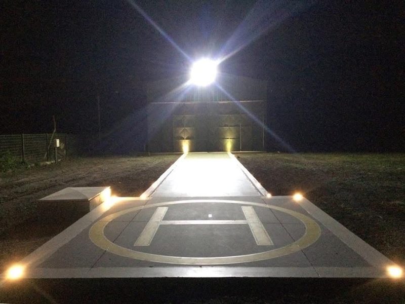 Helipuerto construido de noche